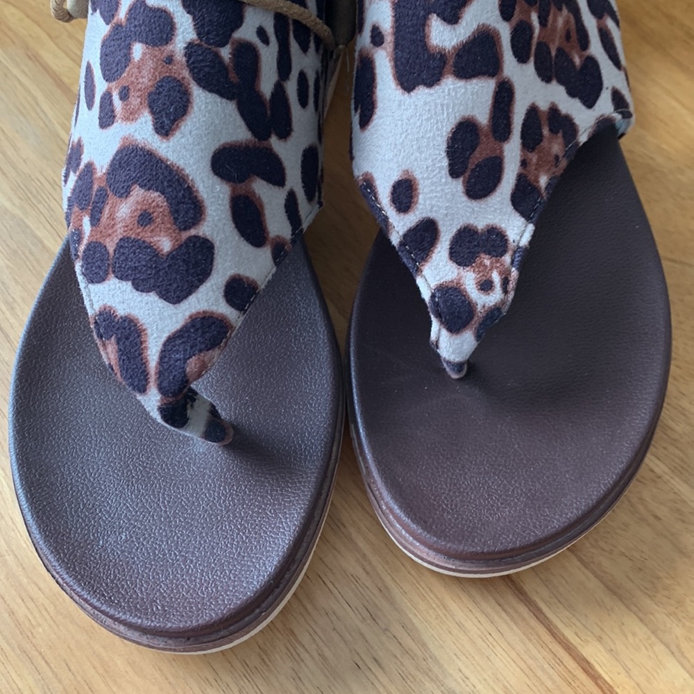 Canvas Leopard boho sandals-NWOT size-11 - Picture 9 of 12